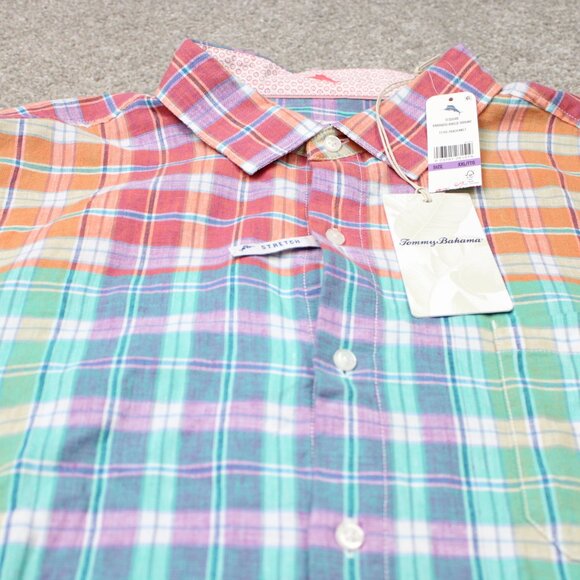 Tommy Bahama Shirt NWT Mens 2XL XXL Barbados Breeze Stretch L/S Linen Peach Melt - Picture 4 of 16